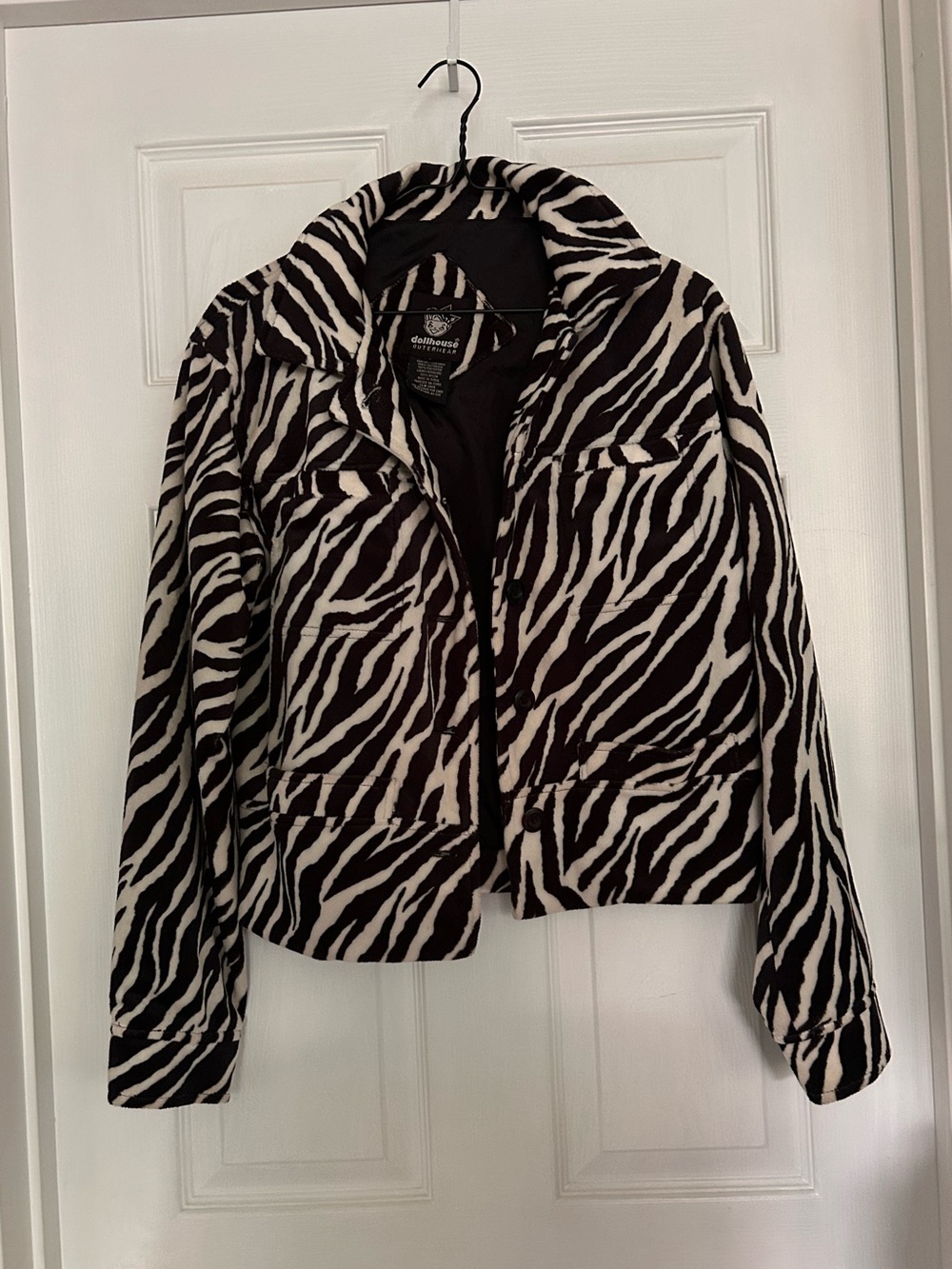 Zebra-Print Cropped Jacket